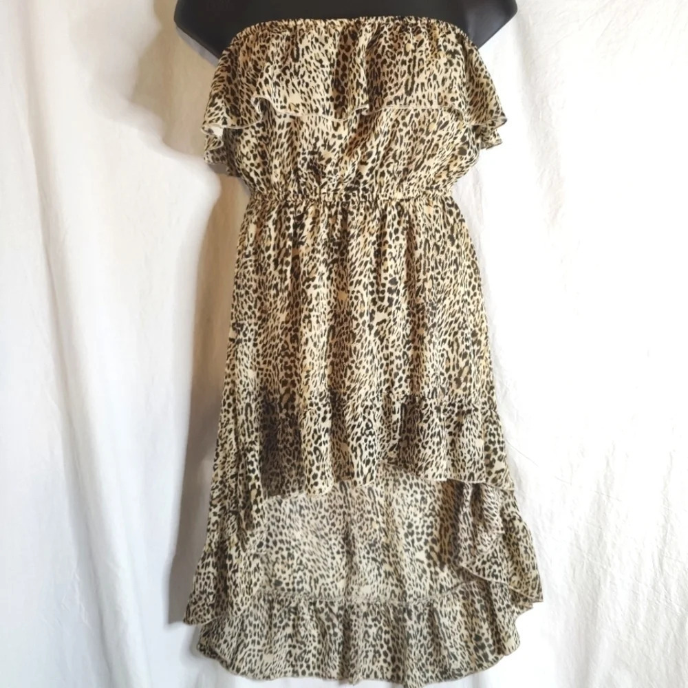 Ali & Kris High Low Cheetah Print Dress EUC ❤️🐆